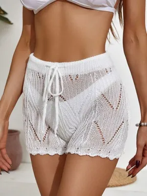 Stylish Drawstring Cutout Swim Shorts for Summer Fun