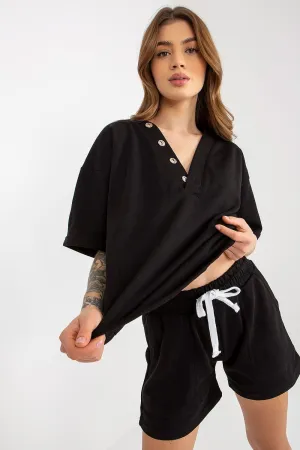 Stylish Heart Neckline Tracksuit Set with Shorts