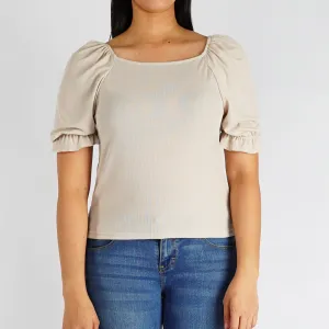 Stylistic Mr. Lee Ladies Basic Tees for Women Trendy Fashion High Quality Apparel Comfortable Casual Top for Women Slim Fit 139037 (Beige)