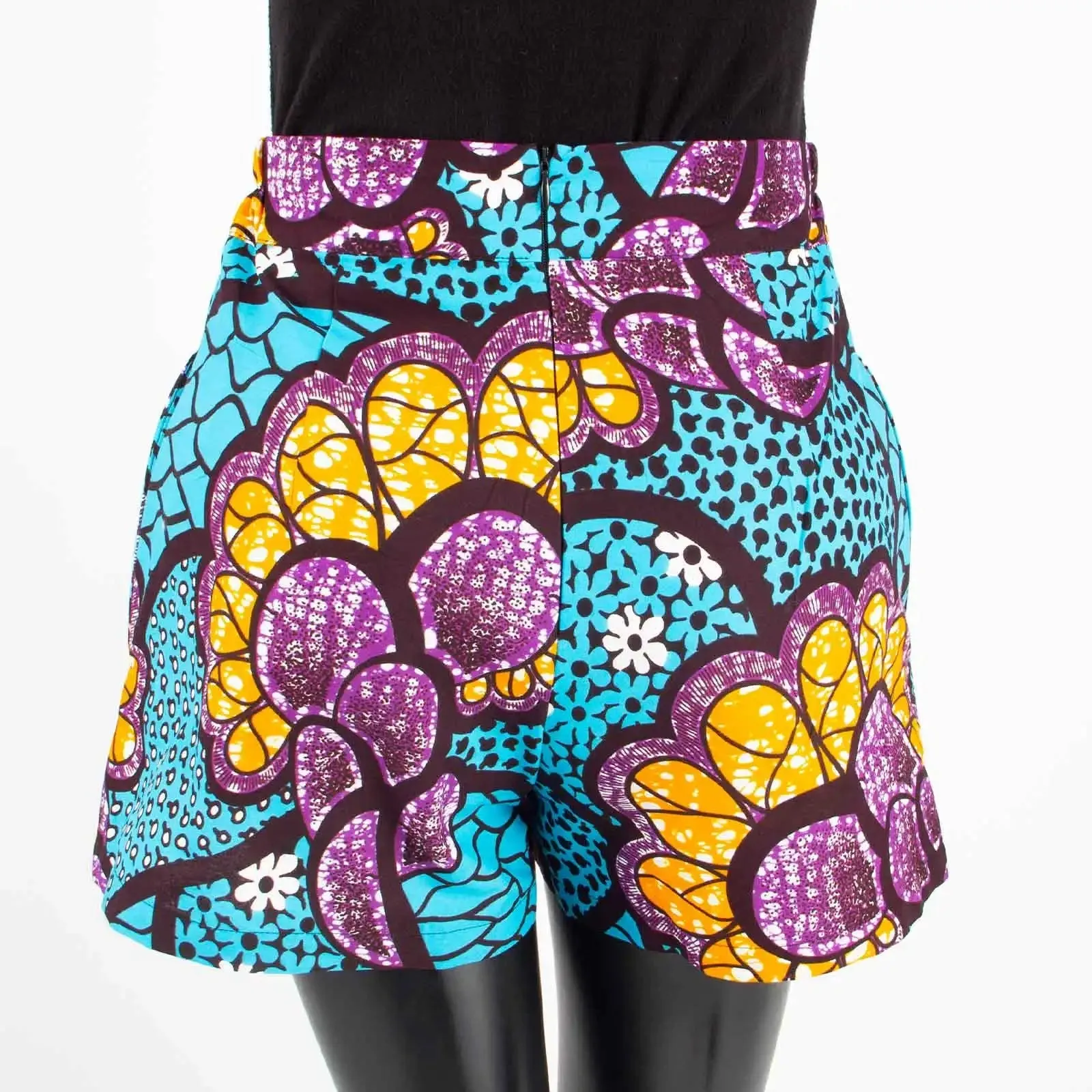 Summer Vibes: African Print Pattern Beach Shorts for Women, 100% Cotton