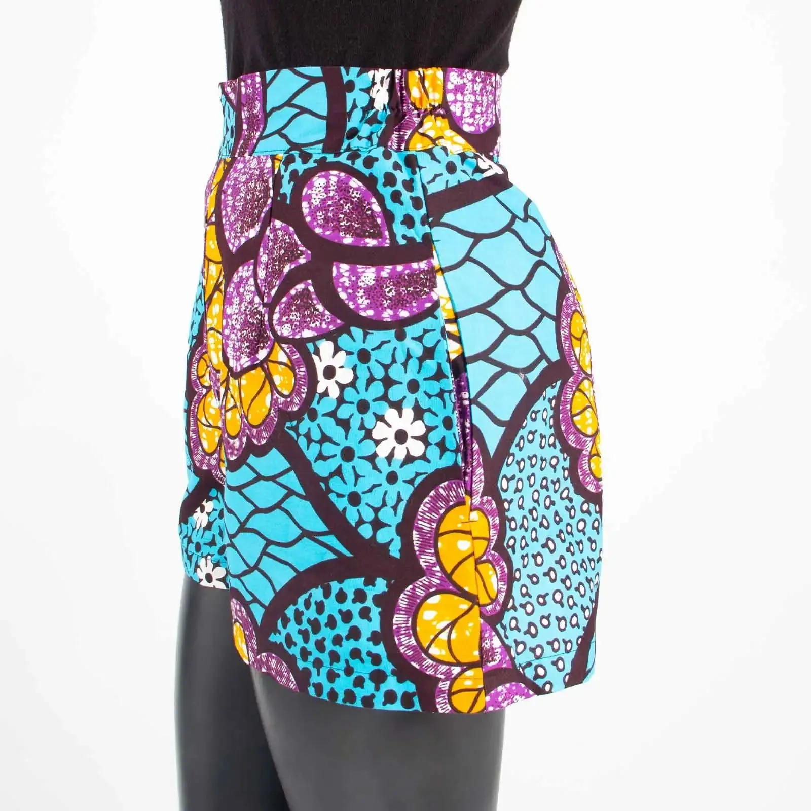 Summer Vibes: African Print Pattern Beach Shorts for Women, 100% Cotton