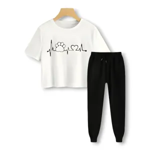 Summer Women's Crop T-shirts & Trouser Suit