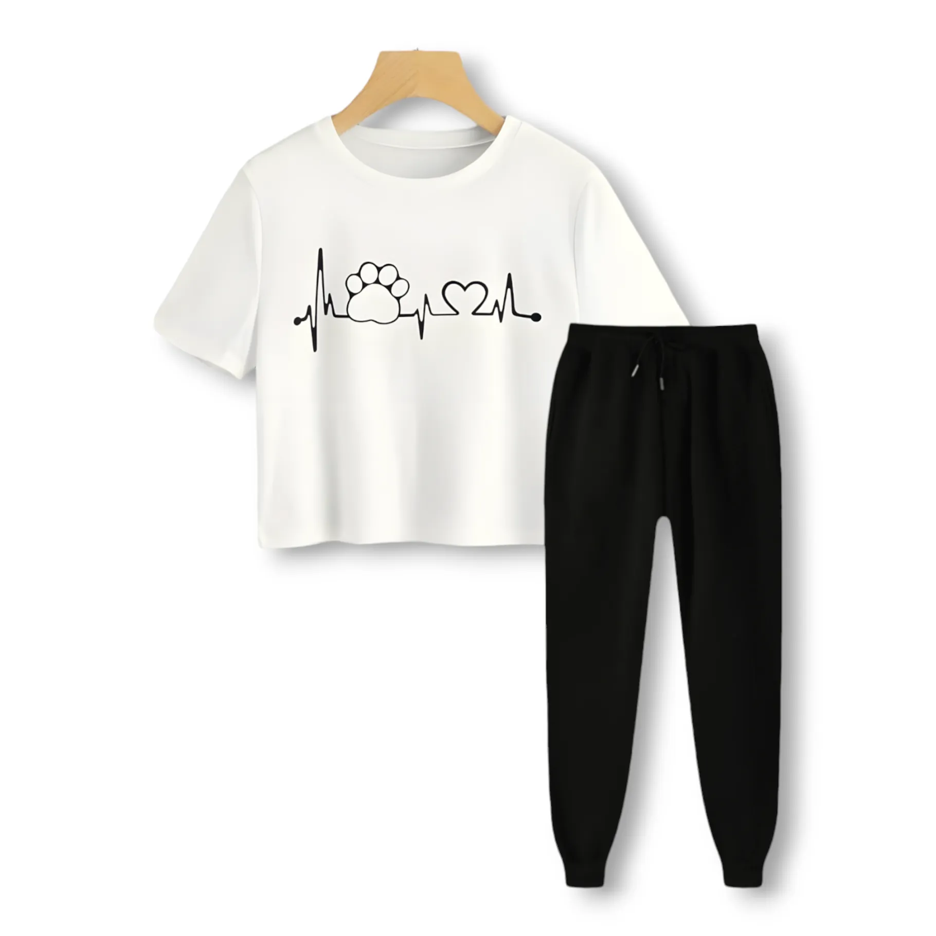 Summer Women's Crop T-shirts & Trouser Suit