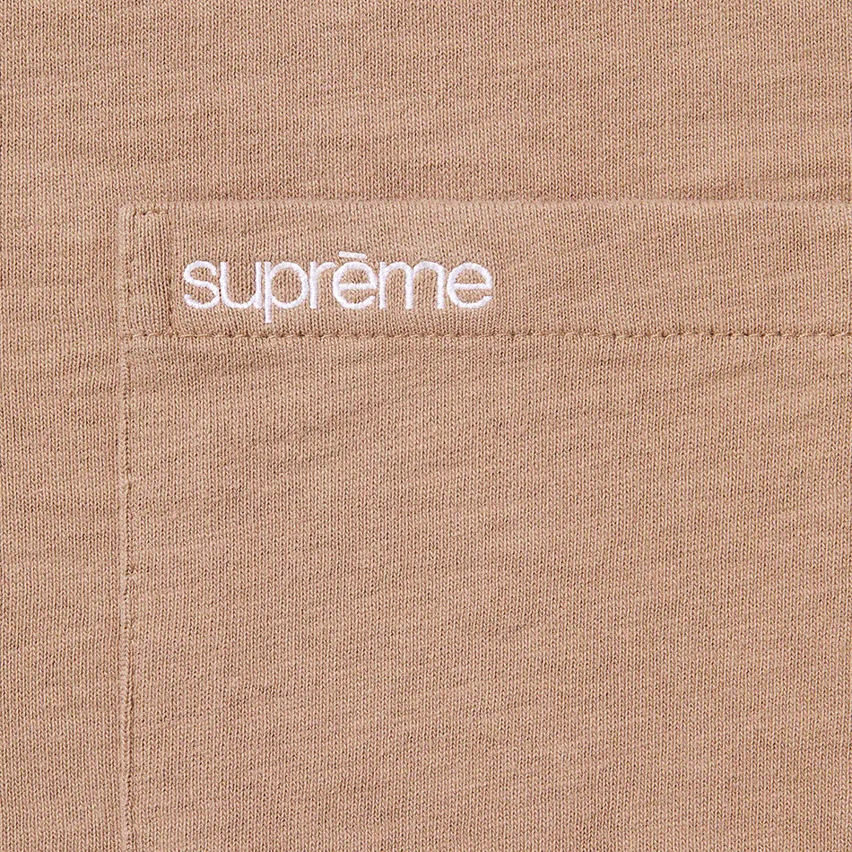 Supreme Embroidery Logo Pocket Tee Taupe