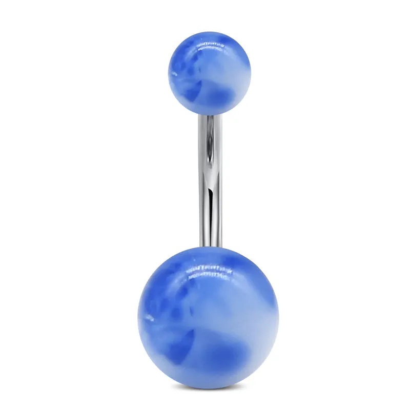 Surgical Steel Belly Button Ring With Acrylic Colorful Ball 14G Navel Belly Ring Piercing