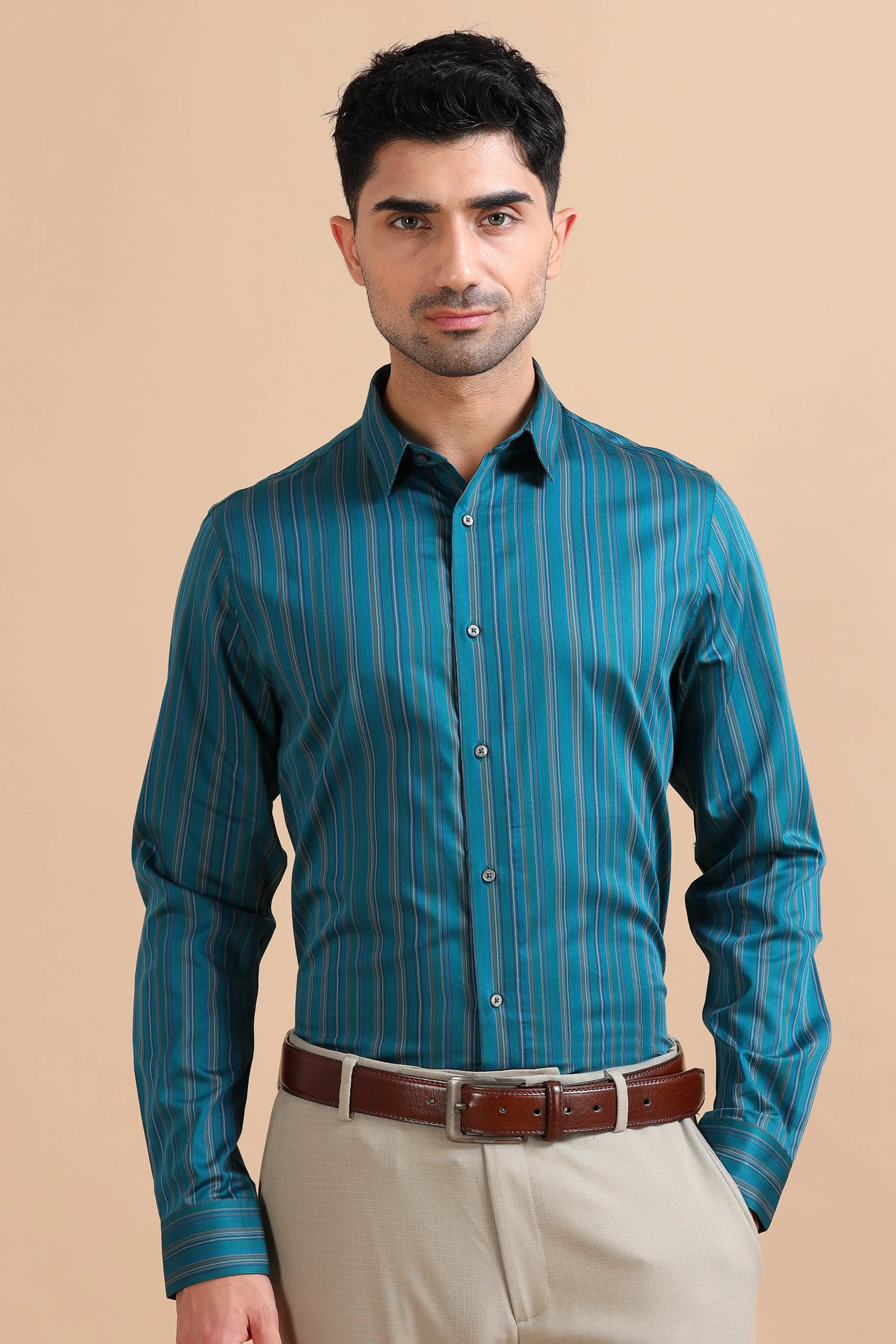 Teal Striped Shirt EOSS