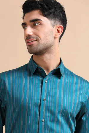 Teal Striped Shirt EOSS