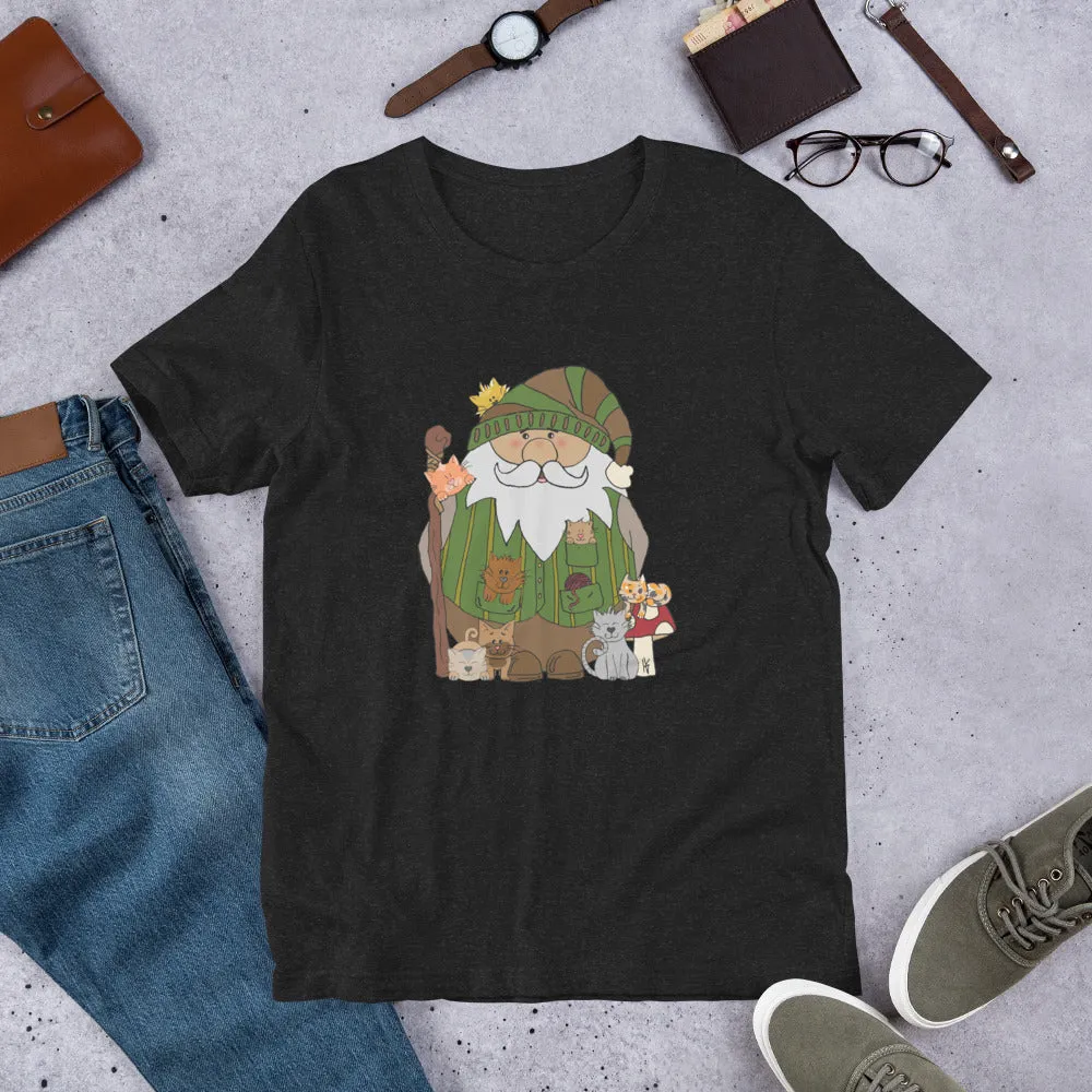 The Cat Herding Gnome by PNWBUSHCRAFT Unisex t-shirt