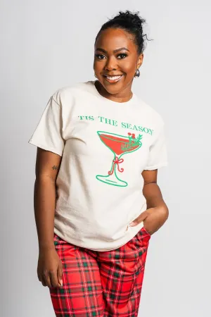 Tis the season cocktail thrifted t-shirt