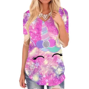 Unicorn T-shirt women Animal Tshirts Printed Galaxy Funny T shirts Colorful Shirt Print