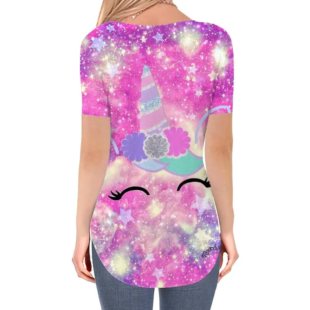 Unicorn T-shirt women Animal Tshirts Printed Galaxy Funny T shirts Colorful Shirt Print