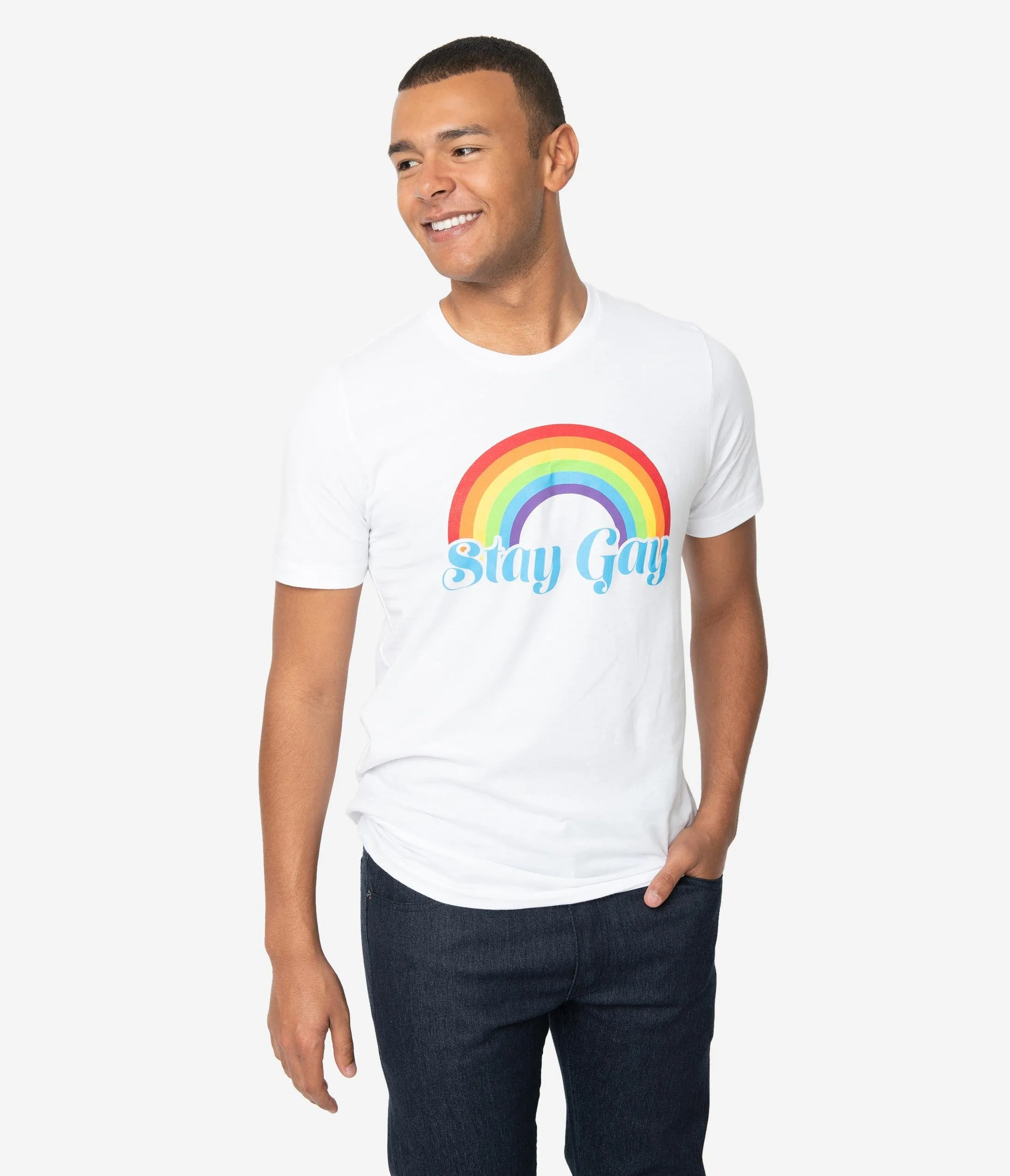 Unique Vintage Stay Gay Rainbow Unisex Tee