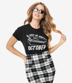 Unique Vintage Wake Me When Its October Unisex Tee