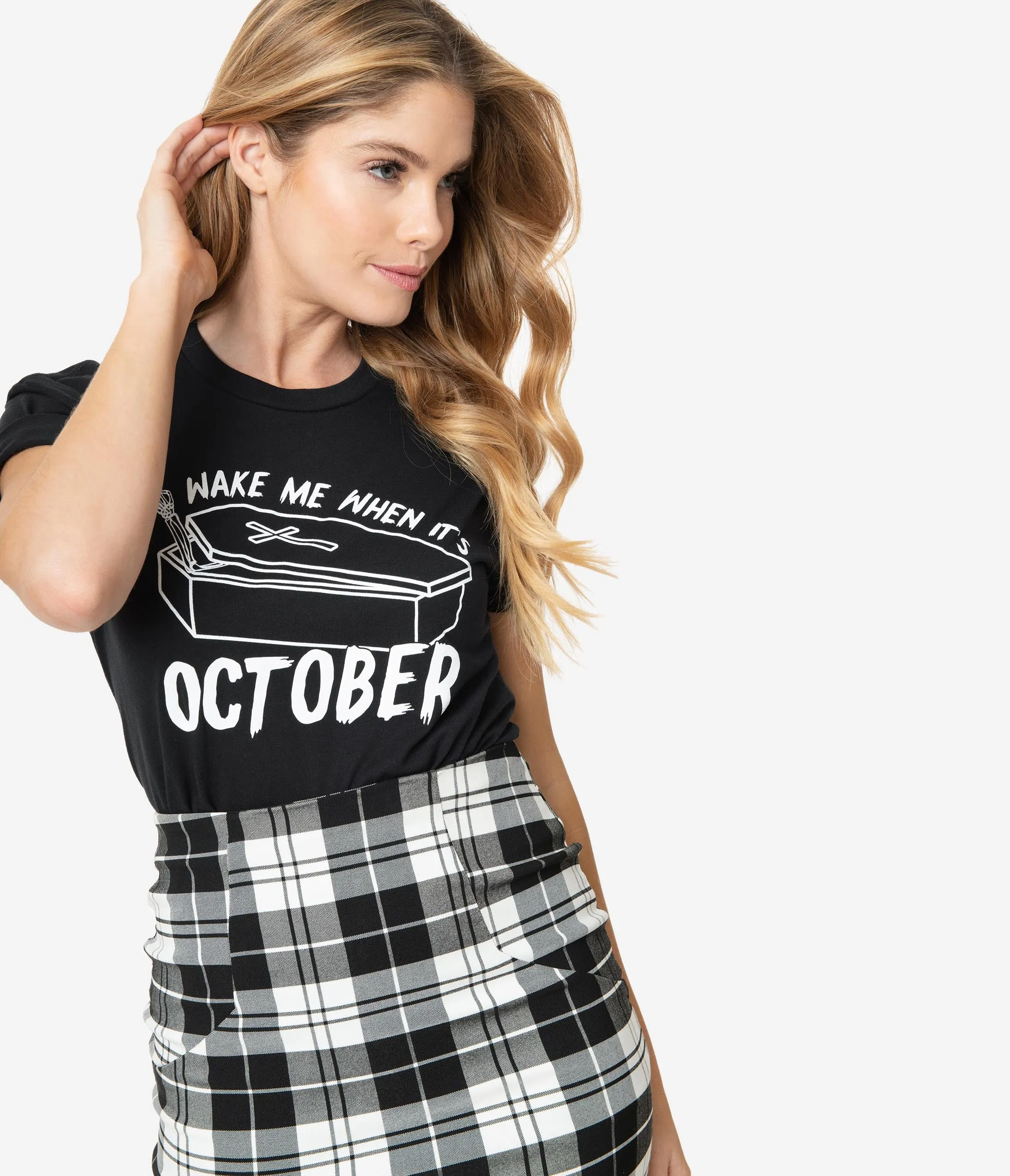 Unique Vintage Wake Me When Its October Unisex Tee