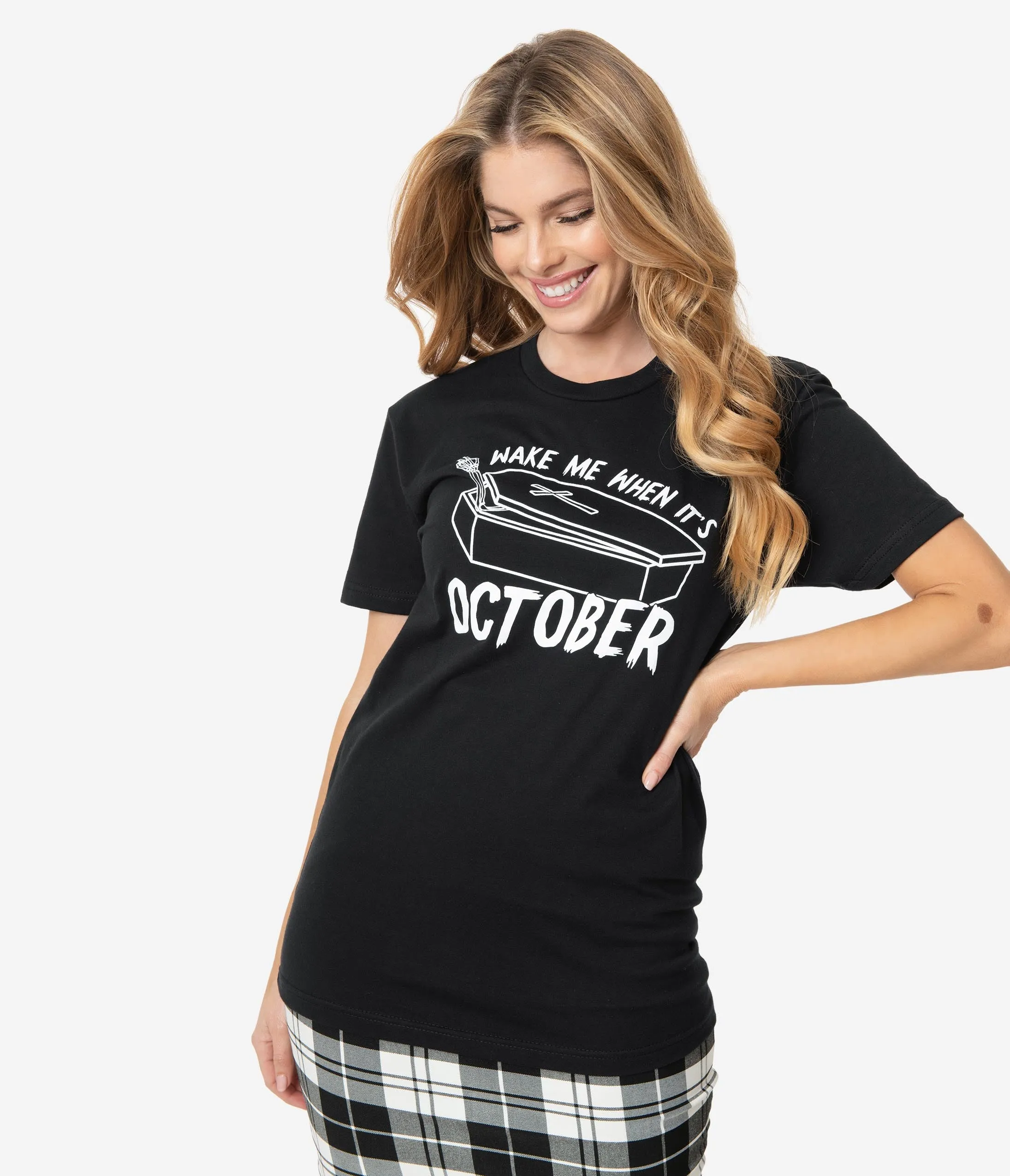 Unique Vintage Wake Me When Its October Unisex Tee
