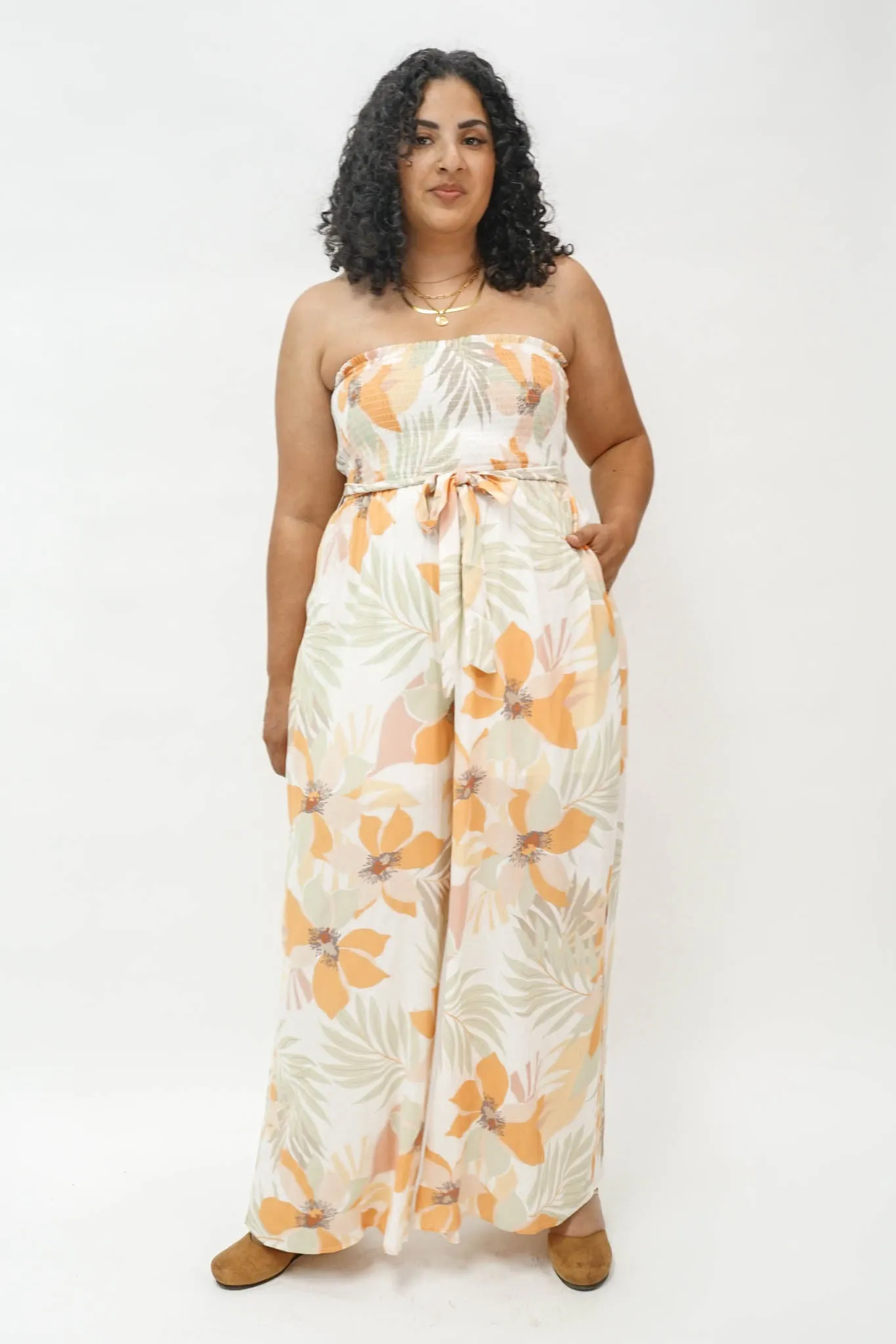 Valencia Floral Strapless Jumpsuit