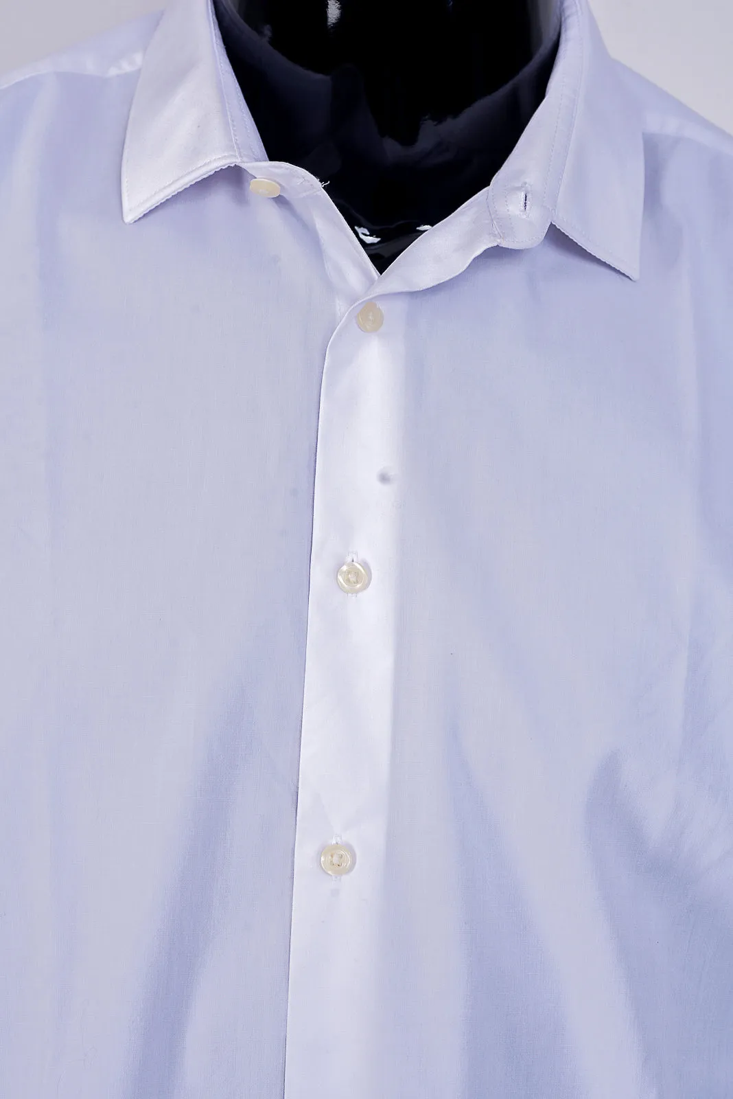 white slim fit long-sleeve shirt