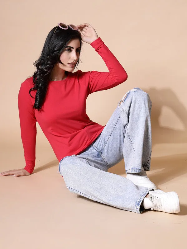 Women Magenta Odour Free  T-shirts