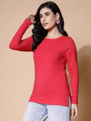 Women Magenta Odour Free  T-shirts
