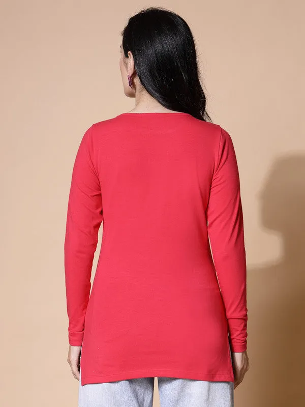 Women Magenta Odour Free  T-shirts