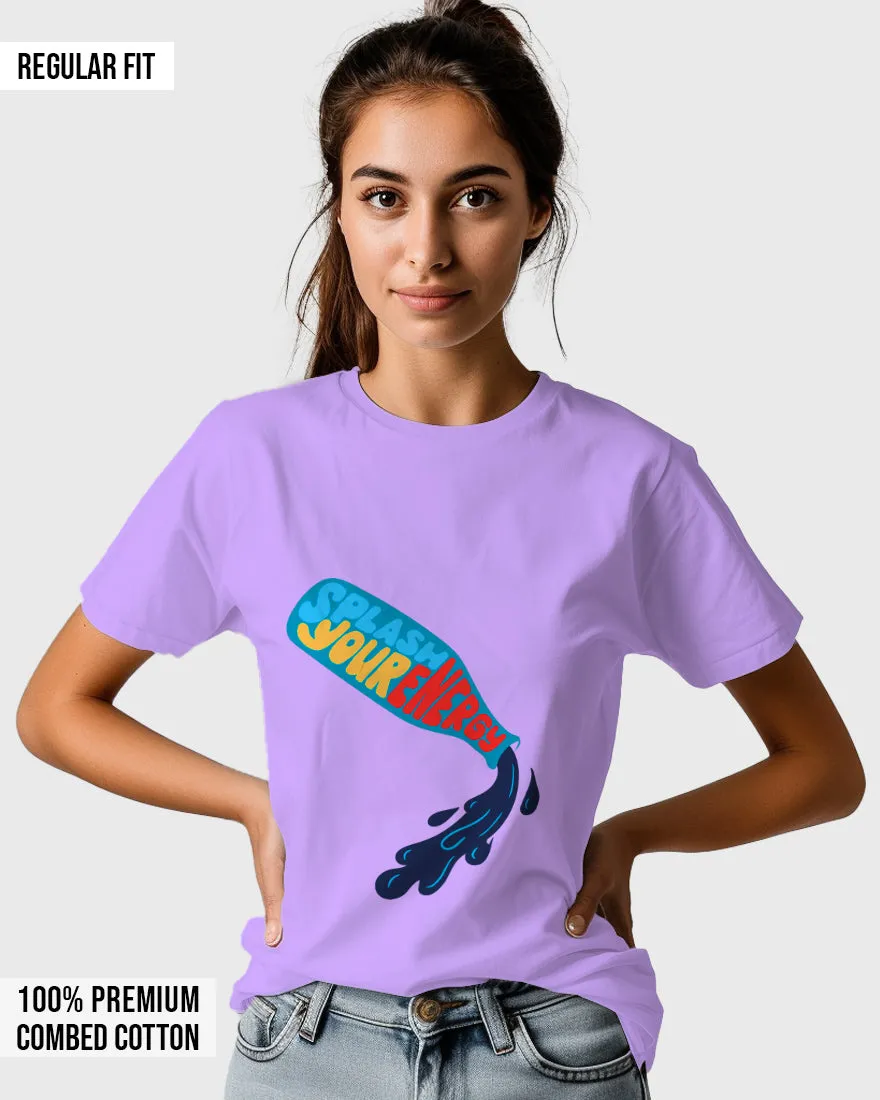 Womens Relaxed Fit TShirt Funky Splash Your Energy