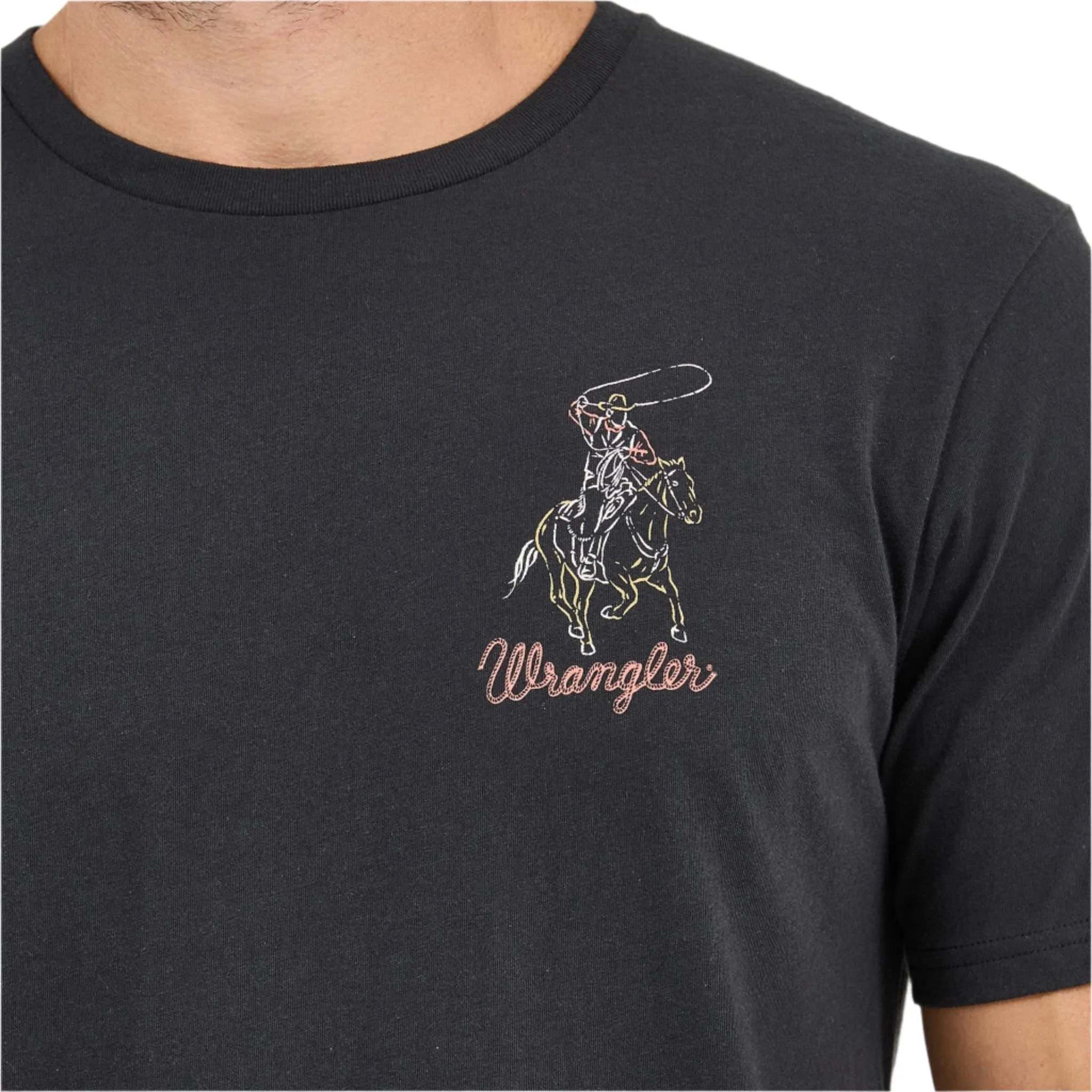 Wrangler Men's Black Neon Cowboy Tee